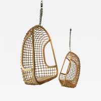rattan cage armchairs bonacina italy 1970 1980