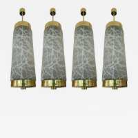 Hanging chandelier murano glass brass esperia 1970 1990 Italy