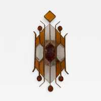 sconce wrought iron hammered glass biancardi jordan arte poliarte italy 1970