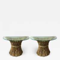 consoles pair ceramic gilded panzeri italy turin 1980 1970