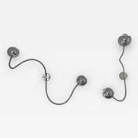 wall lights pair chromed metal reggiani sciolari italy 1970