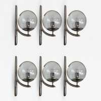 silver bronze metal wall lights murano glass venini italy 1970 1980
