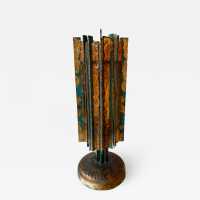 brutalist lamp wrought iron gold leaf biancardi jordan arte poliarte 1970 italy