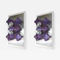 Biancardi glass wall lights jordan arte poliarte italy 1970