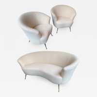 sofa armchairs bouclé fabric italy 1950 1960