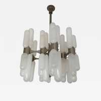 Torpedo chandelier murano glass metal carlo nason mazzega italy 1970