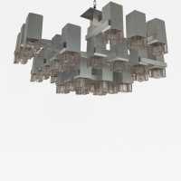 chandelier cubic sciolari gaetano italy 1970