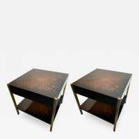 tables pair bedside tables gilt bronze lacquer house charles france 1970
