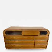 chest of drawers sideboard wood metal mario sabot italy 1970
