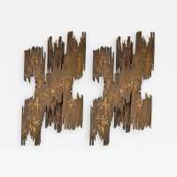 pair of henri fernandez bronze sconces 1970