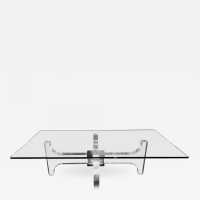 Coffee table plexiglass metal philippe jean france 1970