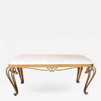 wrought iron bench gold leaf pier luigi colli italy 1940 1950