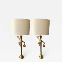 Pair of bronze lamps fondica stone casenove style 1980 1990