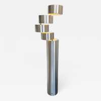 stainless steel floor lamp stilux milano italy 1970