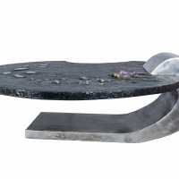 Resin and brass coffee table