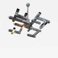 chandelier gaetano sciolari metal chrome brass italy 1970