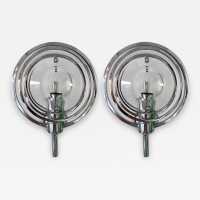 sconces pair metal glass oscar torlasco italy 1970