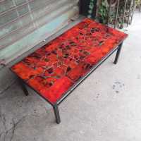 Red ceramic coffee table