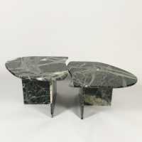 Green marble coffee table.