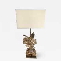 gilt bronze lamp quartz claude victor boeltz france 1970