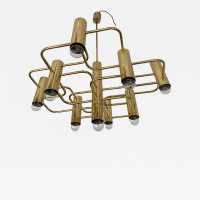 Sciolari brass chandelier baker belgium italy 1970