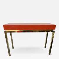 console lacquer brass guy lefèvre maison jansen france 1970