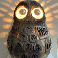 large ceramic owl by Huguette bessone