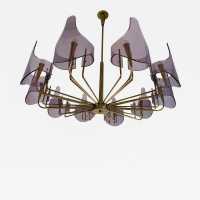 chandelier brass plexiglass stilux italy 1950 1960