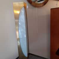 PERZEL brass and glass corner wall light