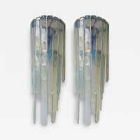waterfall wall lights pair glass murano carlo nason mazzega italy 1970