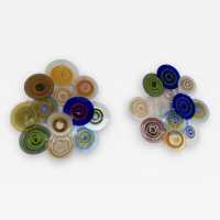 wall lights pair murano glass gianmaria potenza la murrina murano italy 1970