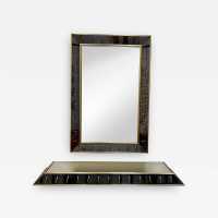 console mirror glass brass crystal art fontana arte italy 1950 1960