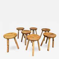 wooden stools charlotte perriand les arcs france 1960