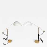 lamps pair 5023 metal brass angelo brotto esperia italy 1950