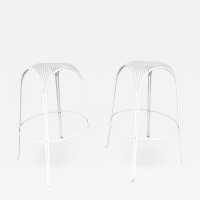 Enamelled perforated metal bar stools mathieu matégot maurizio tempestini italy 1950