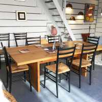 Dining table Solid elm Suede 1970