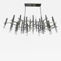 Chandelier metal plexiglass sciolari reggiani italy 1970
