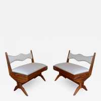 wood compass armchairs pierre jeanneret jean royère italy 1960 gio ponti