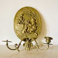 Oval bronze wall lamp "Bouquet to love"