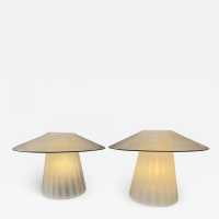 lamps pair mushroom murano glass venini italy 1970