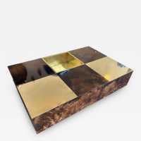coffee table parchment brass aldo tura italy 1970 1960