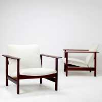 Pair of Steiner 1960's Mahogany armchairs