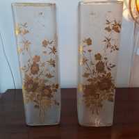 pair of enamelled vases