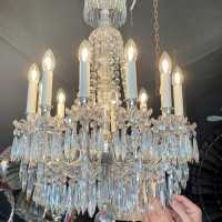 Chandelier LXVI silvered bronze and crystal