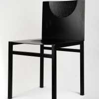 Pair of "Orwell" chairs, Christian Duc, 80s, black metal