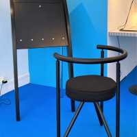 Thibault DESOMBRES _ secretary_ TRANSFERT _ circa:1980 // "Miss Dorn" chair_Philippe Starck_circa: 1980