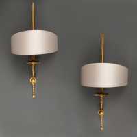 Felix AGOSTINI (1910-1980) Bronze 'Sword' wall lights, circa 1960
