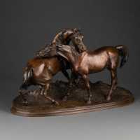 PJ MENE (1810-1879) The hug - Late 19th century bronze