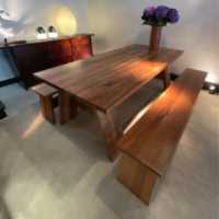 Chestnut Table and Bench - 2000s