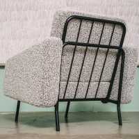Pair of 1958 armchairs covered in Bisson-Bruneel fabric